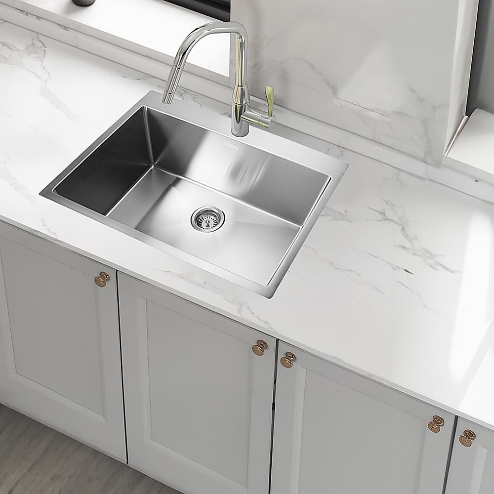 700x500mm Handmade Stainless Steel Undermount / Topmount Kitchen Laundry Sink with Waste