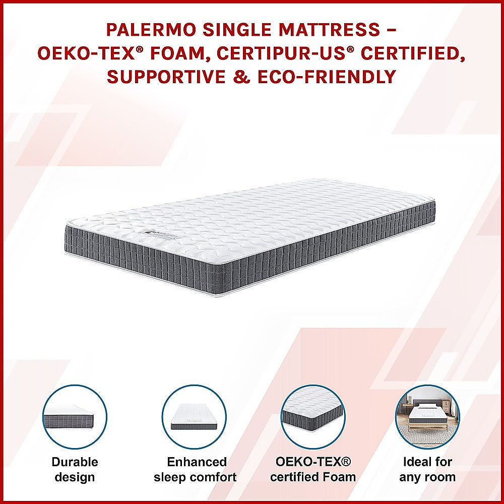 Single Memory Foam Mattress – OEKO-TEX® Textile & CertiPUR-US® Certified Foam