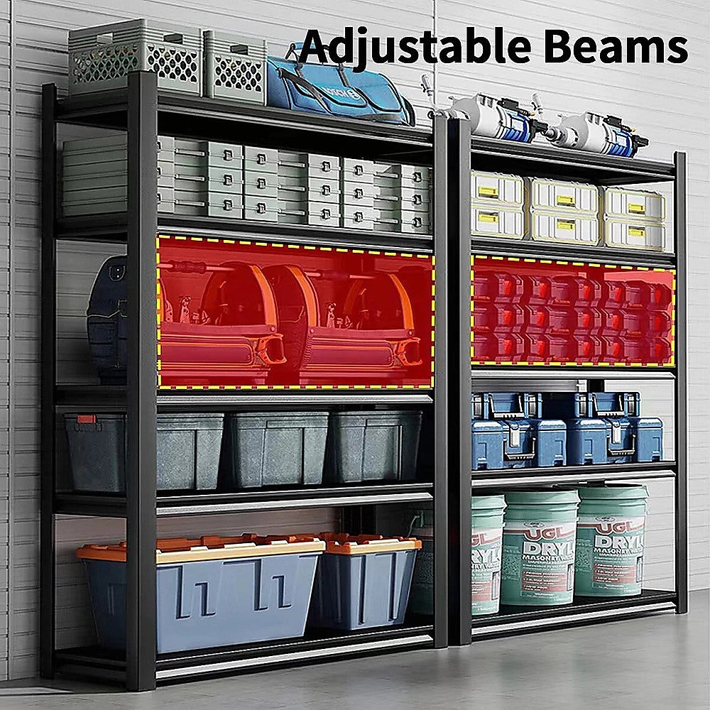 120x40x183cm Metal Garage Shelving Rack Heavy Duty Steel Storage Organiser for Workshop