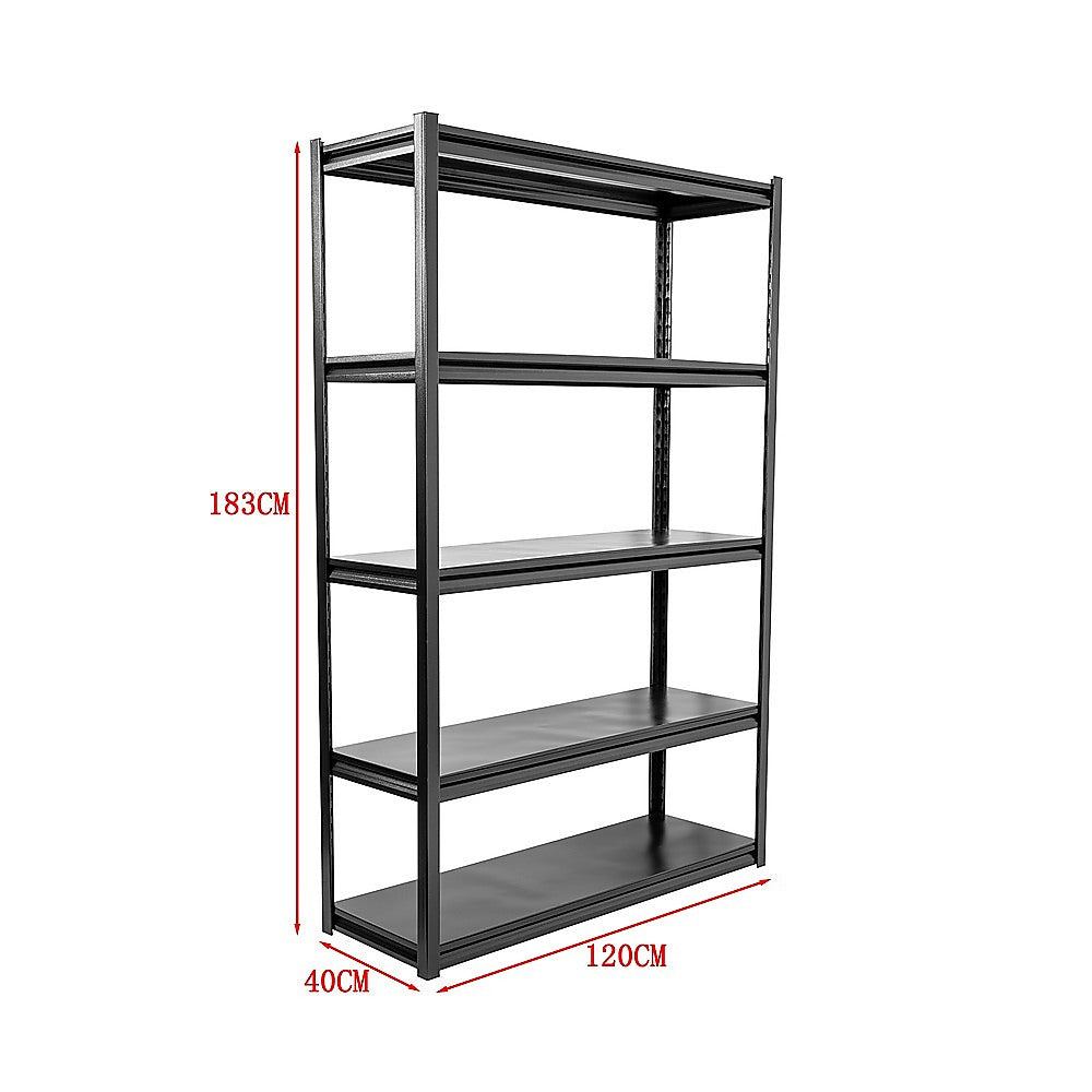 120x40x183cm Metal Garage Shelving Rack Heavy Duty Steel Storage Organiser for Workshop