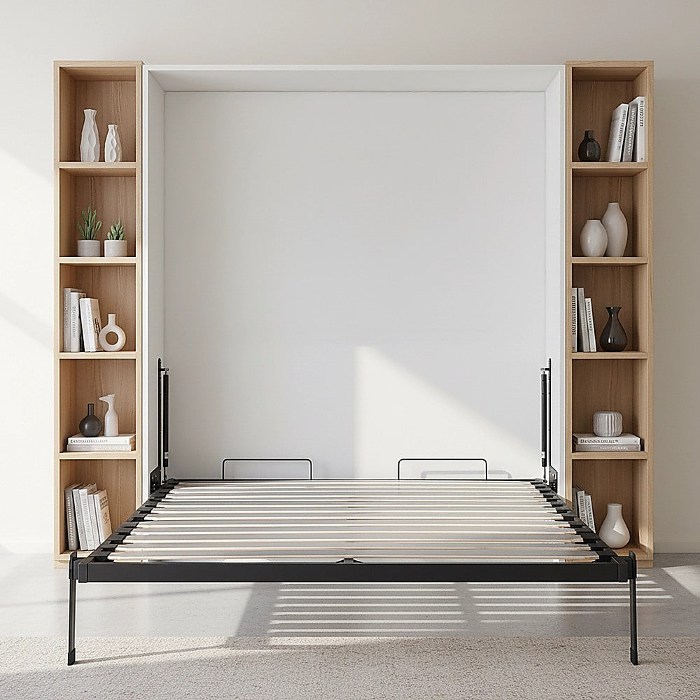 Double DIY Wall Bed Hardware Kit with Silver handle – Frame & Mechanism for Custom Build