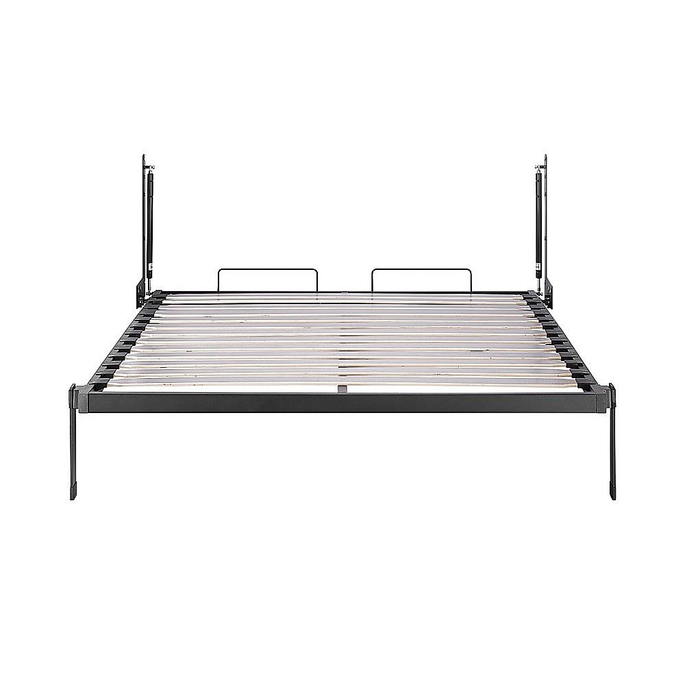 Double Wall Bed in White – Space Saving Murphy Bed Kit with Gold Door Handle