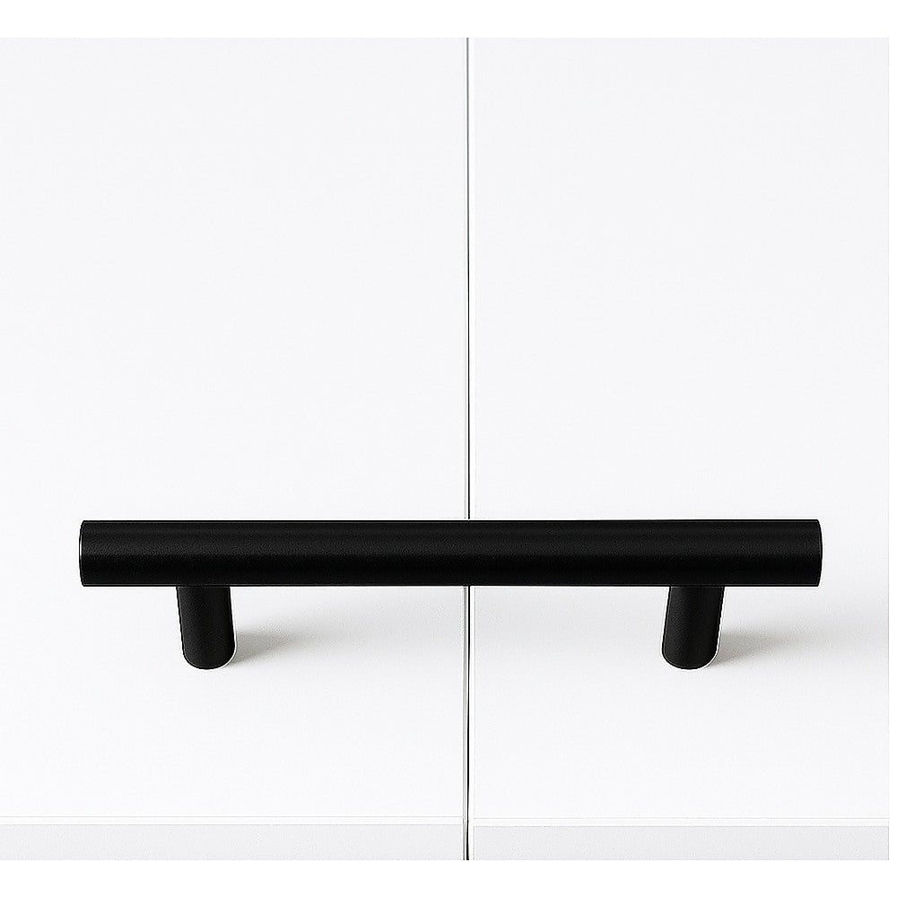 Queen Wall Bed in White Gloss – Space Saving Murphy Bed Kit with Black Door Handle
