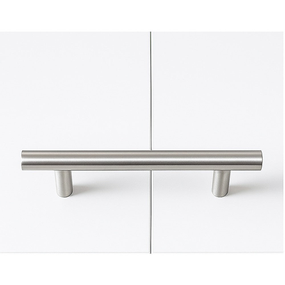 Single Wall Bed in White Gloss – Space Saving Murphy Bed Kit with Silver Door Handle