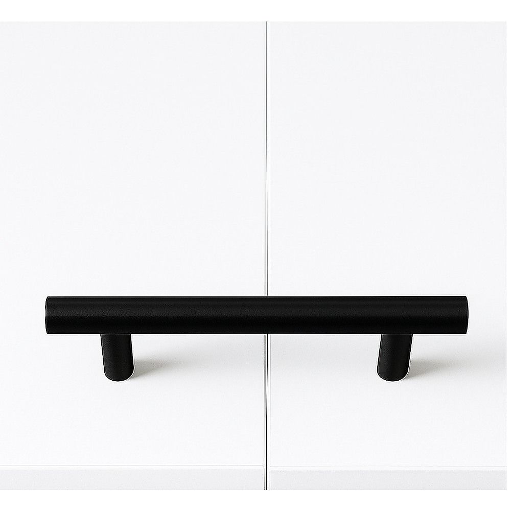 King-single Wall Bed in White – Space Saving Murphy Bed Kit with Black Door Handle