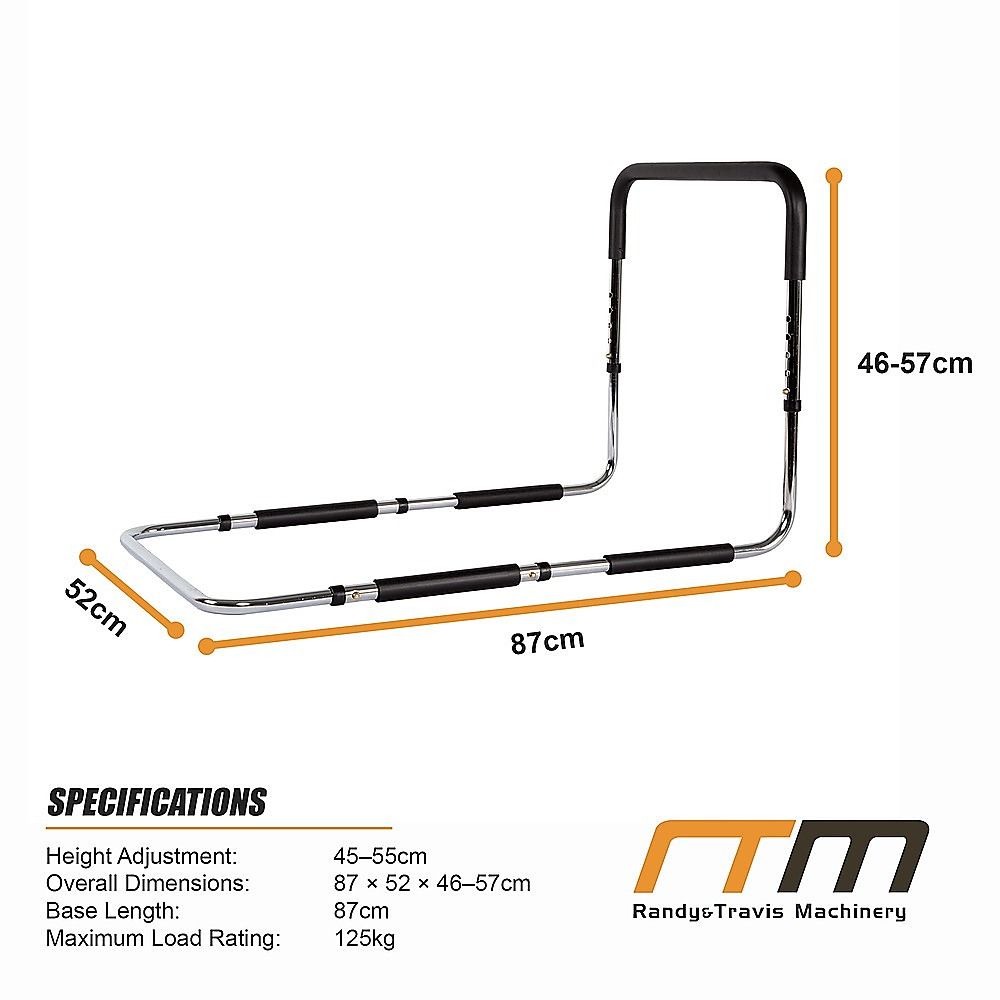 Adjustable Bed Rail with Foam Grip Handle & Under Mattress Frame 125kg Capacity