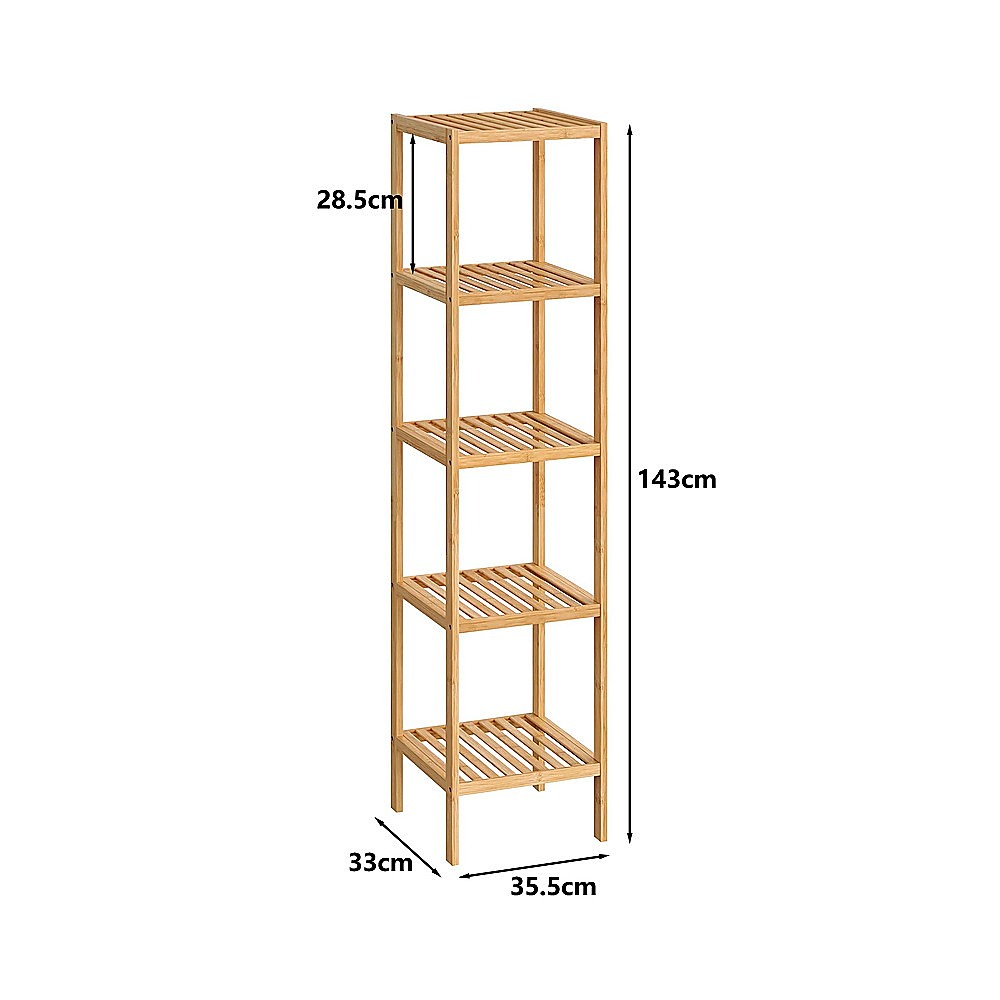 5 Tier Bookshelf Storage Bookcase Shelving Unit for Home Office