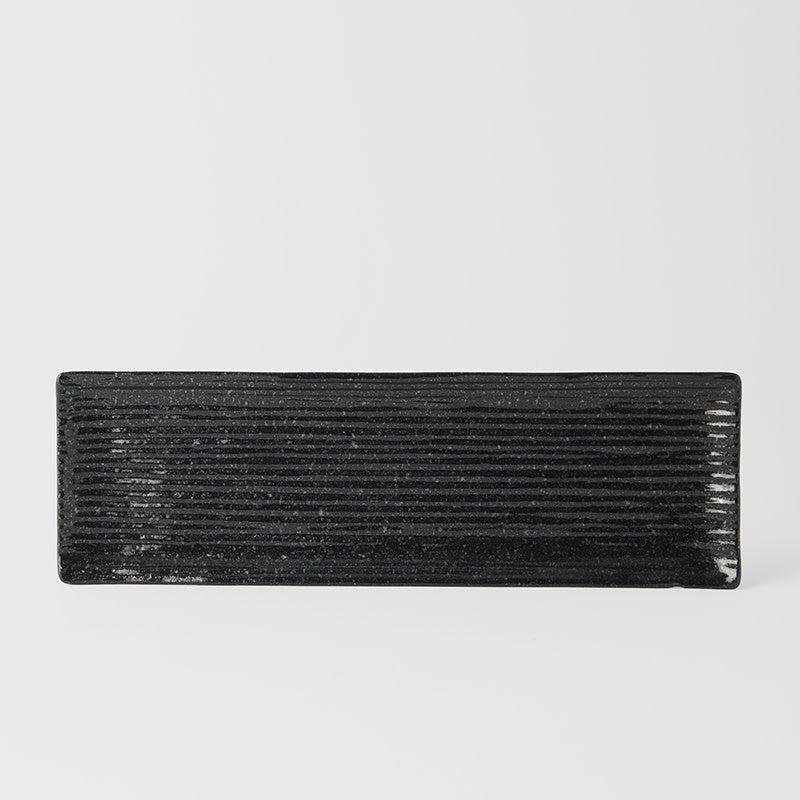Sashimi Plate 33cm Black Contour Glaze