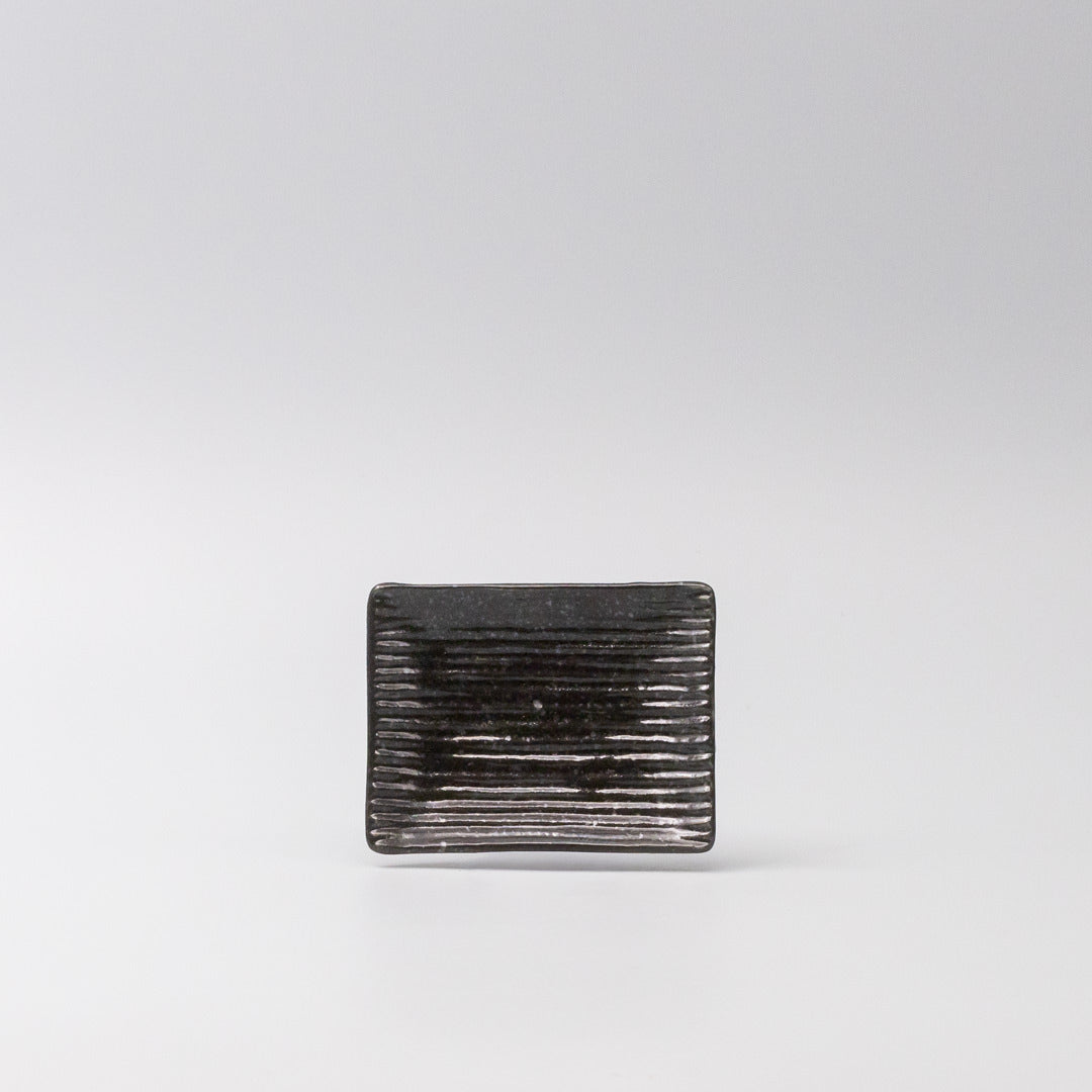 Sauce Dish 10cm Mamezara Black Contour Glaze