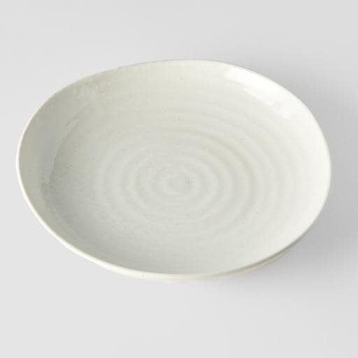Dinner Plate Organic Shape 23cm Kanso Soft White Glaze