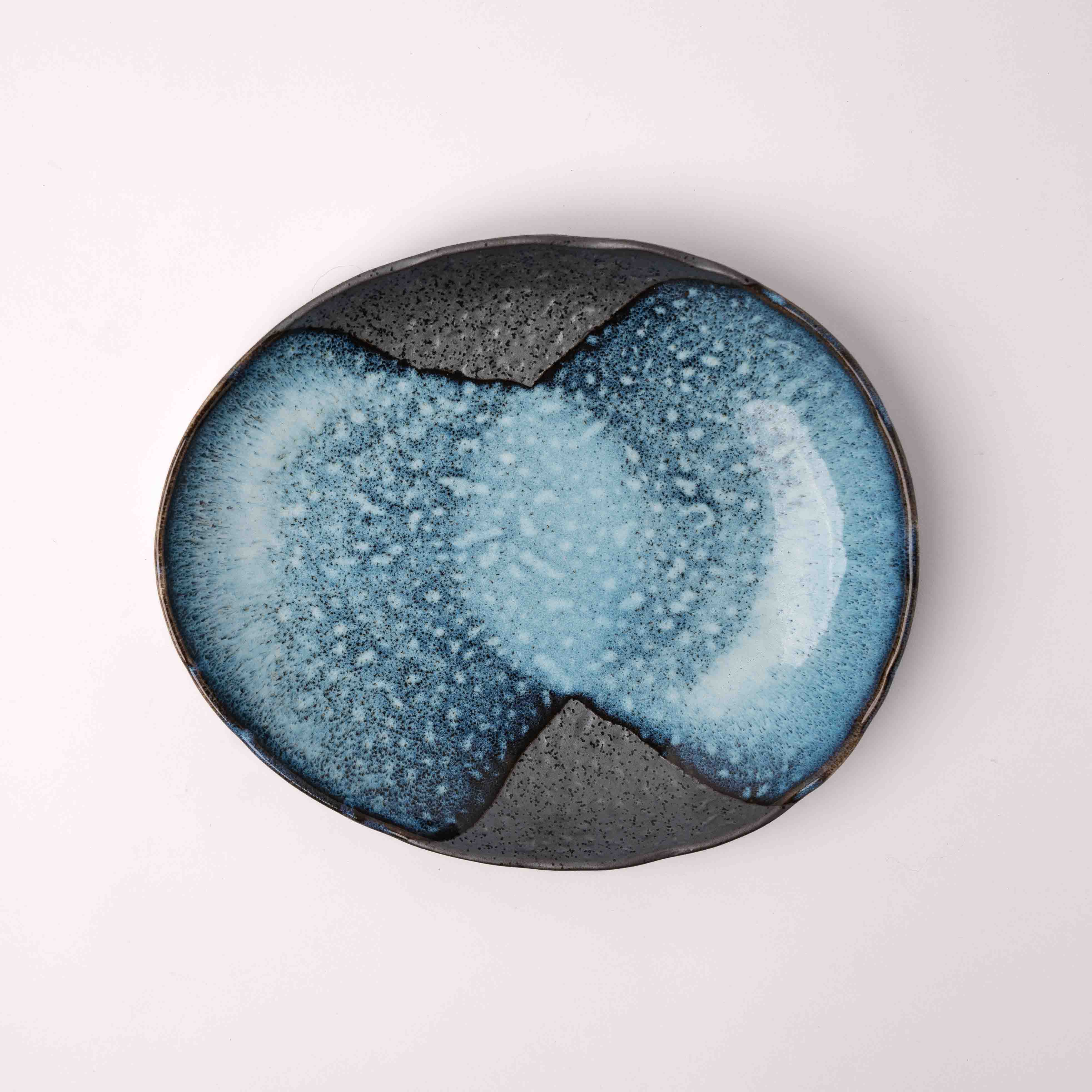 Organic Plate 25cm Storm Glaze