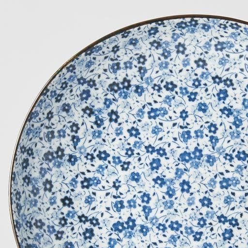 Dinner Plate 23cm Blue Daisy Glaze