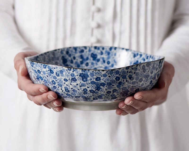 Dinner Plate 23cm Blue Daisy Glaze