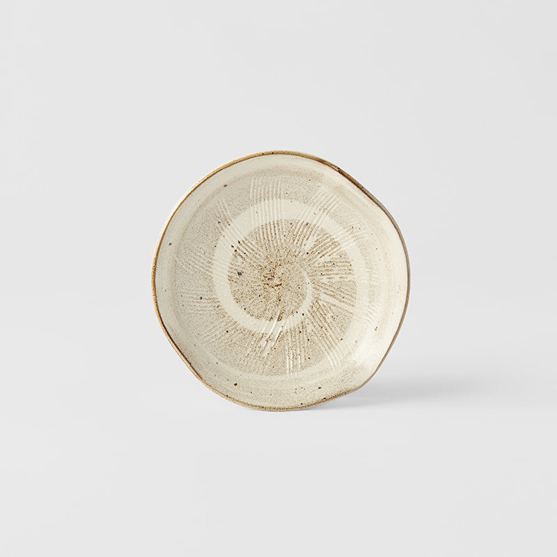 Plate Organic 13cm Spiral Sand Glaze