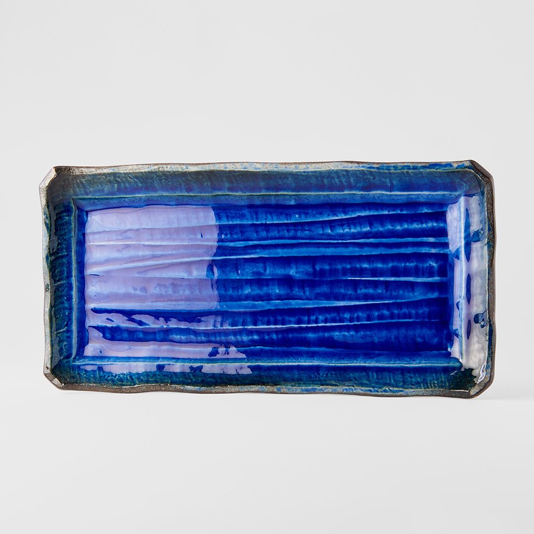 Platter Rectangular 43cm Cobalt Blue Glaze