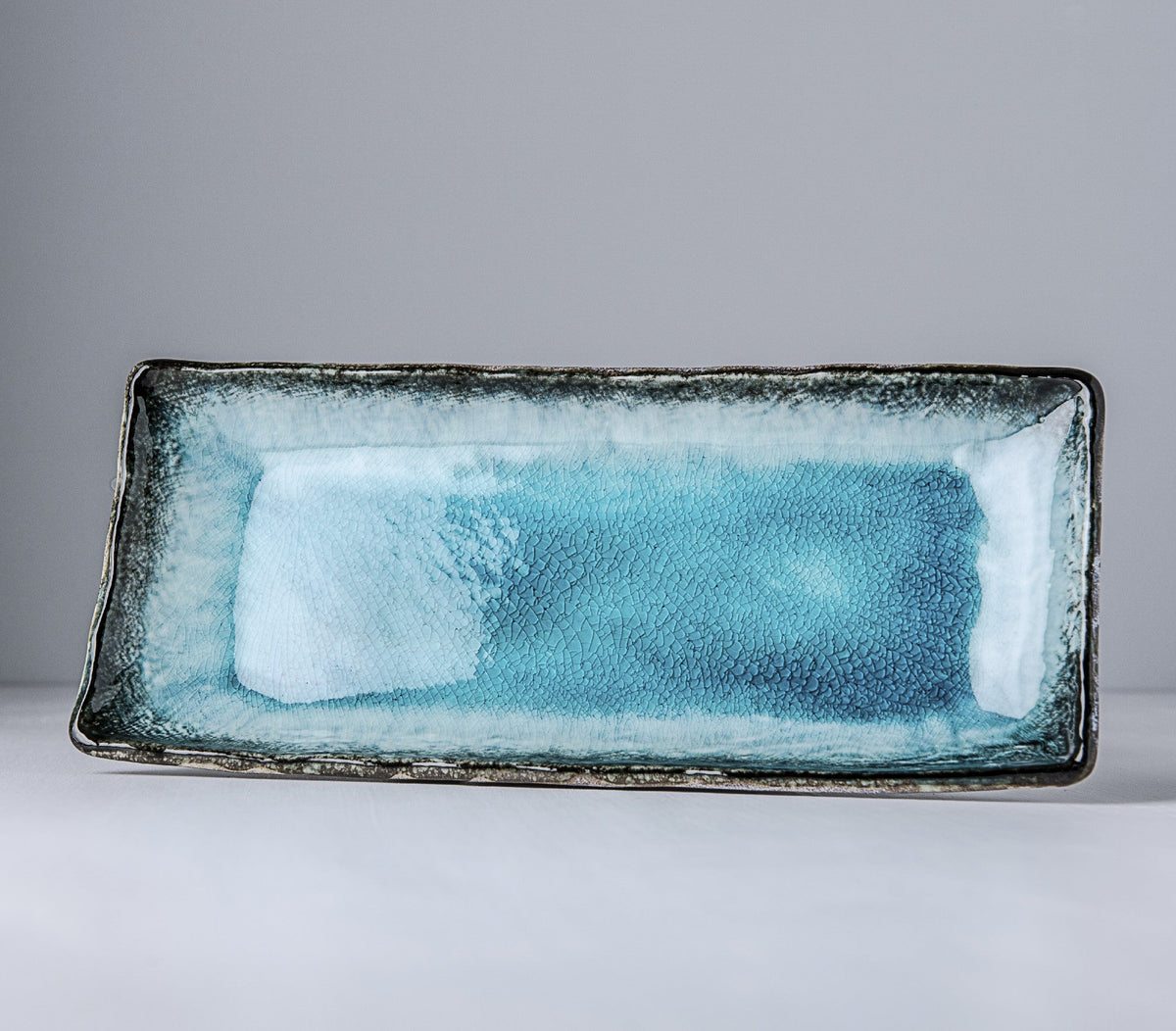 Plate Rectangular 28.5x 12cm Sky Blue Glaze
