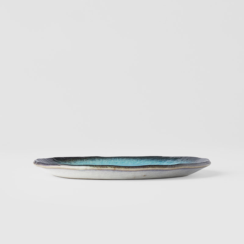 Plate Oval 22cm Sky Blue Glaze