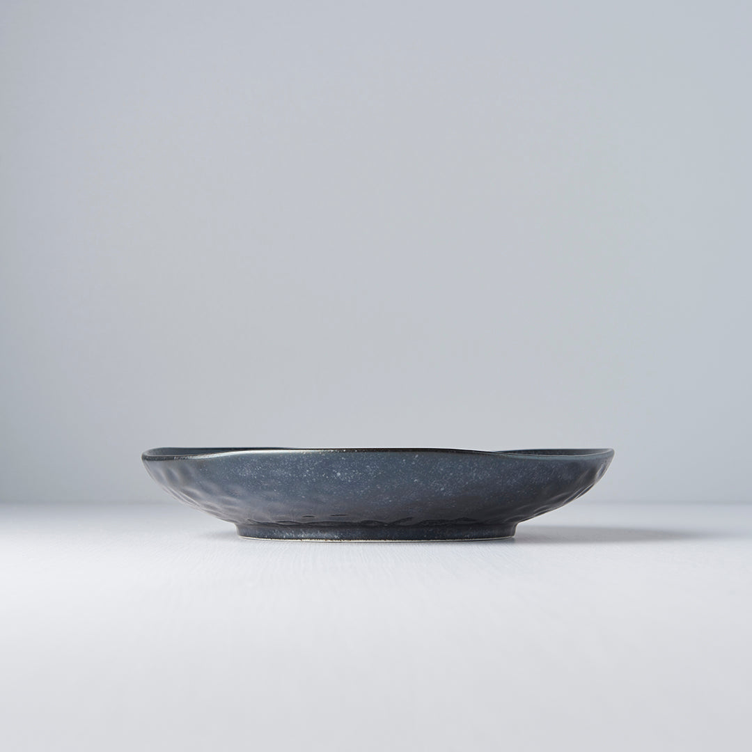 Dinner Plate Organic Shape 23cm Kanso Matt Black Glaze