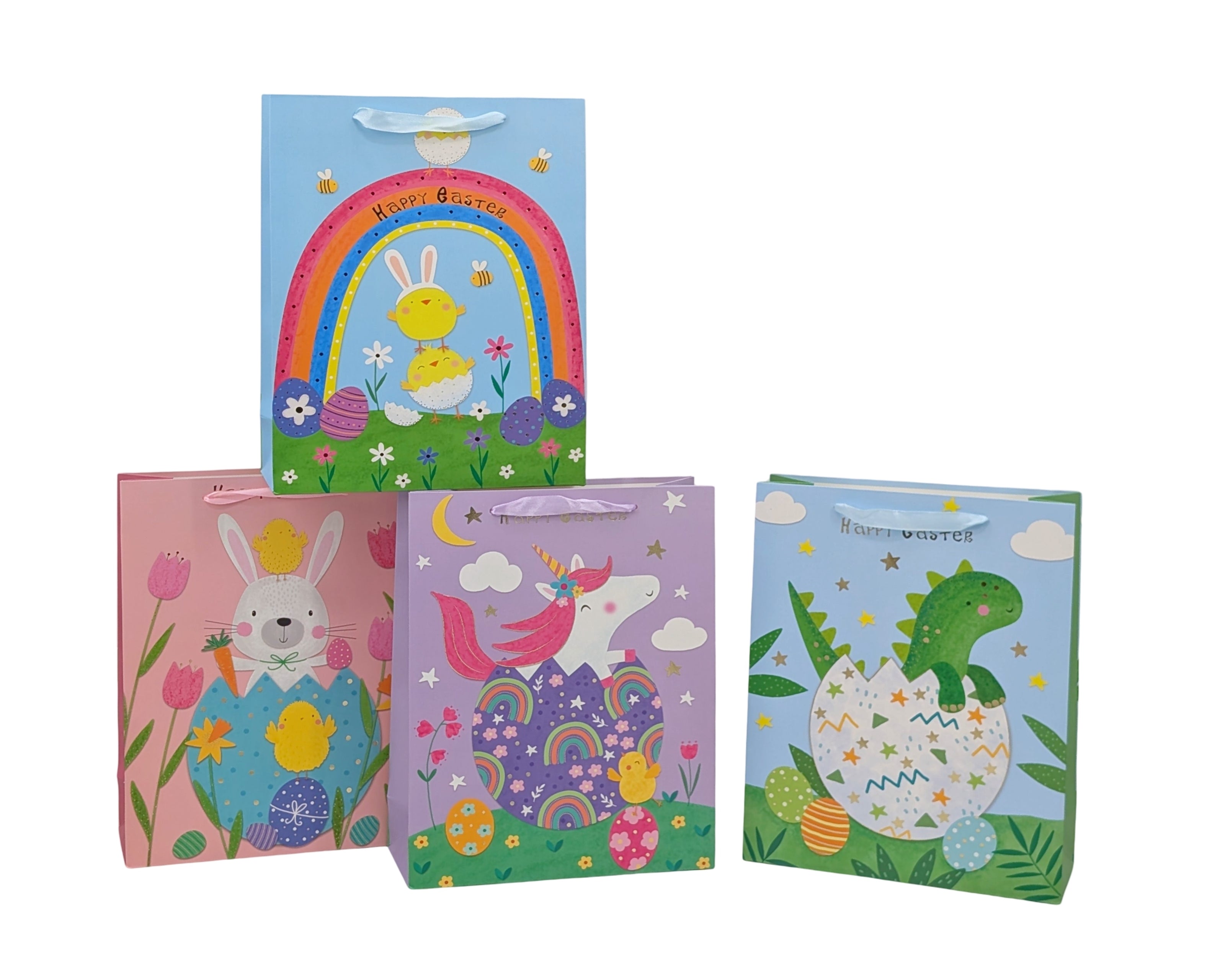 bulk 24 Easter Playmates Gift Bag Large 4 Asst