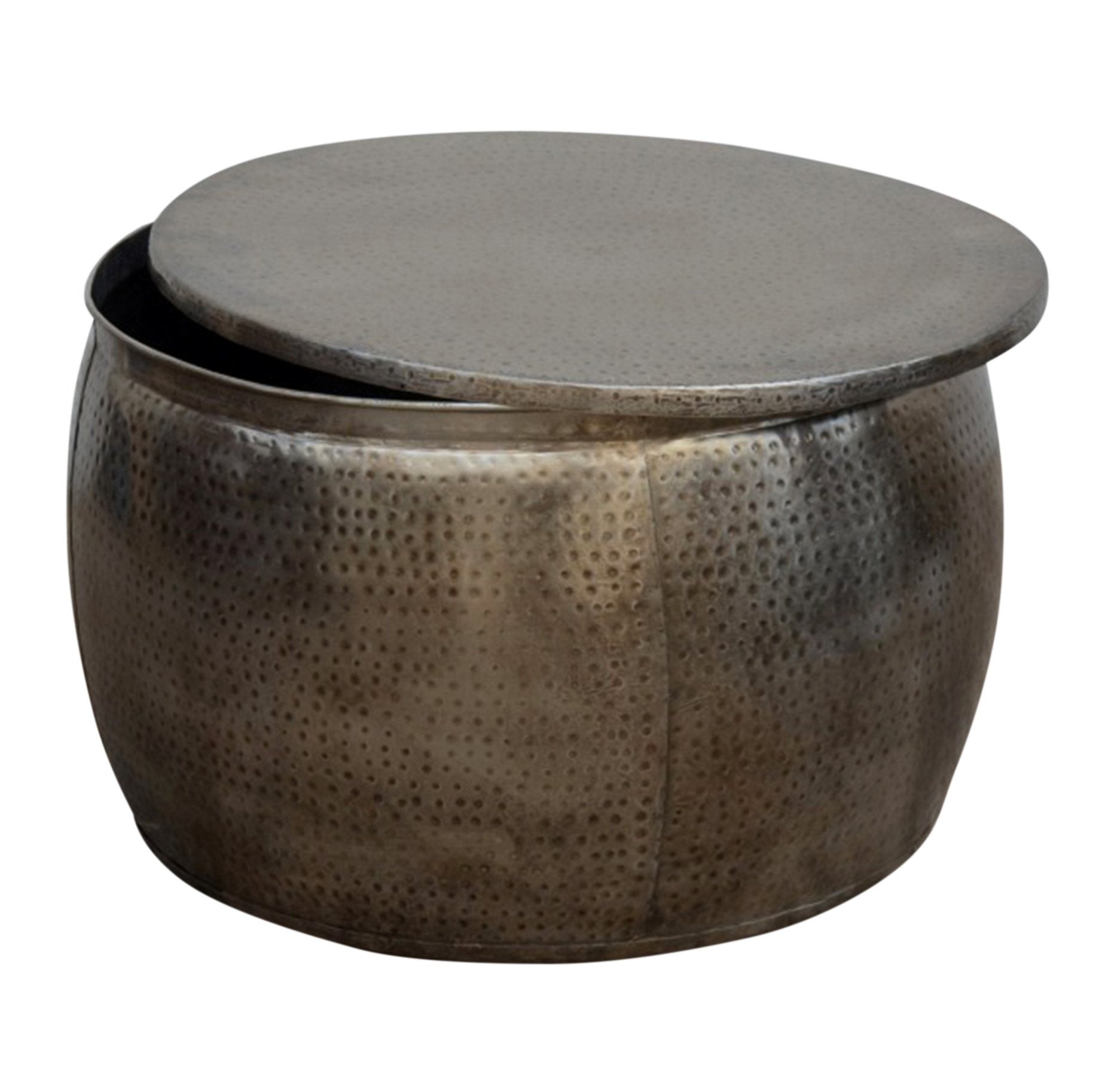 OPEN TOP HAND FORGED METAL COFFEE TABLE