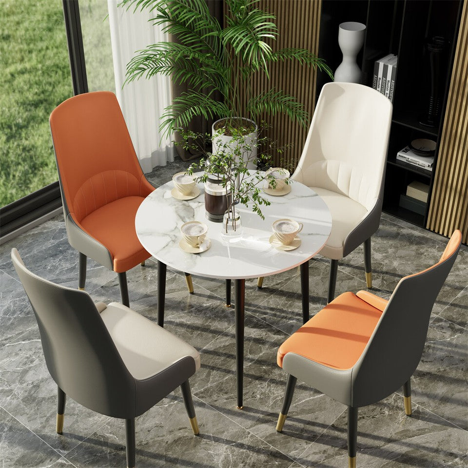 2X Dining Chair Anti-scratch Leather Padded Seat Kitchen Chair