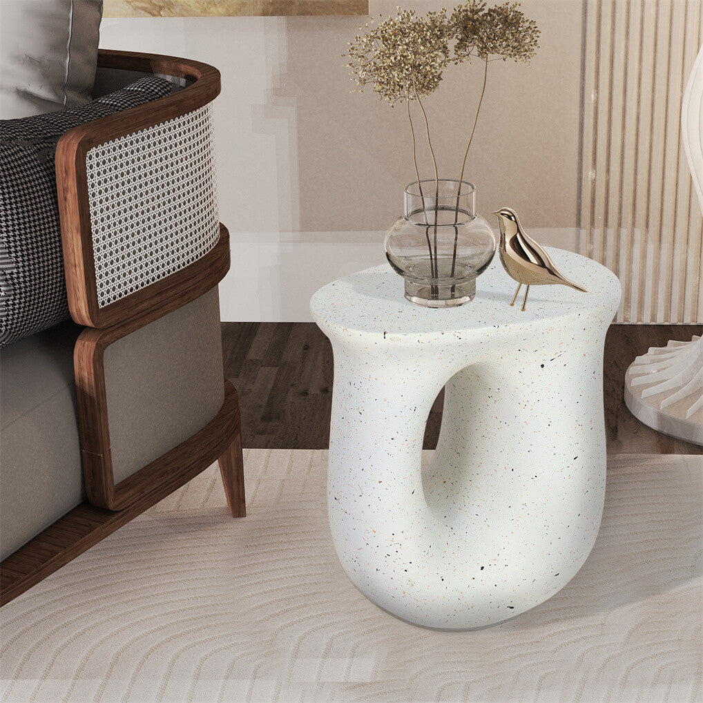 U-Shaped Terrazzo Concrete Outdoor Stool