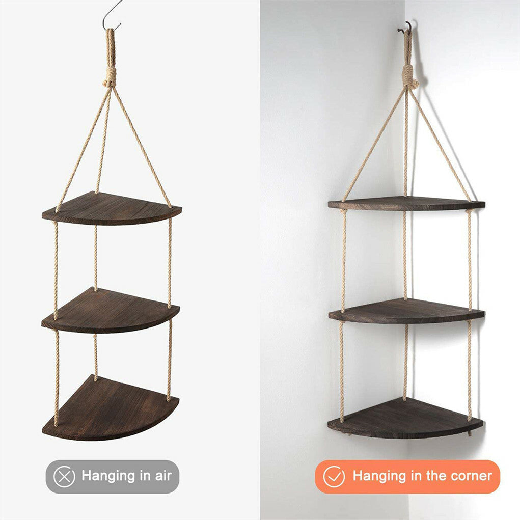 Bohemian Hanging Shelf Organizer 3 Tier Storage Rack