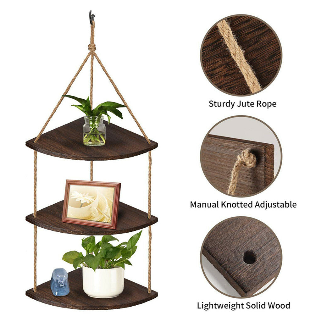 Bohemian Hanging Shelf Organizer 3 Tier Storage Rack