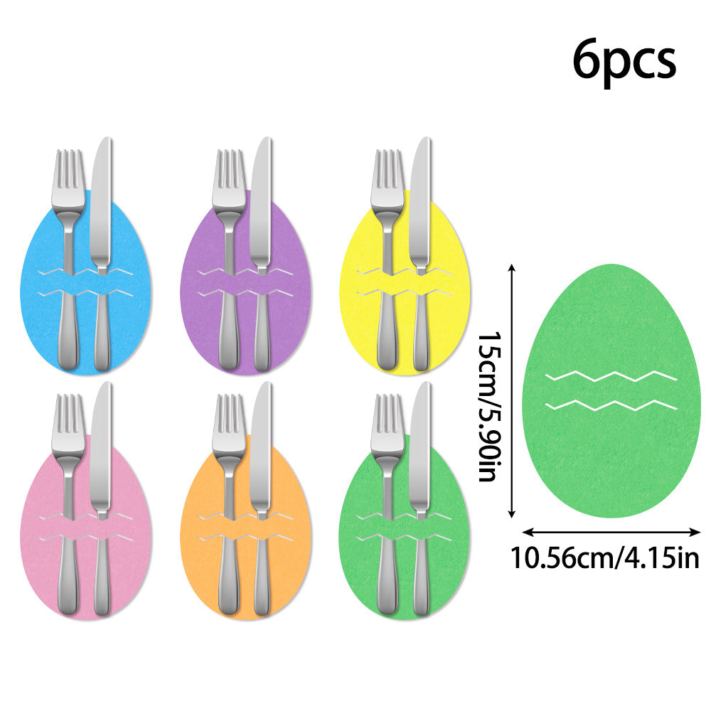 Easter egg 18-Piece Easter Cutlery Holders Set – 3 Identical Sets of 6, Festive Tableware Decor for Holiday Dining and Party Use