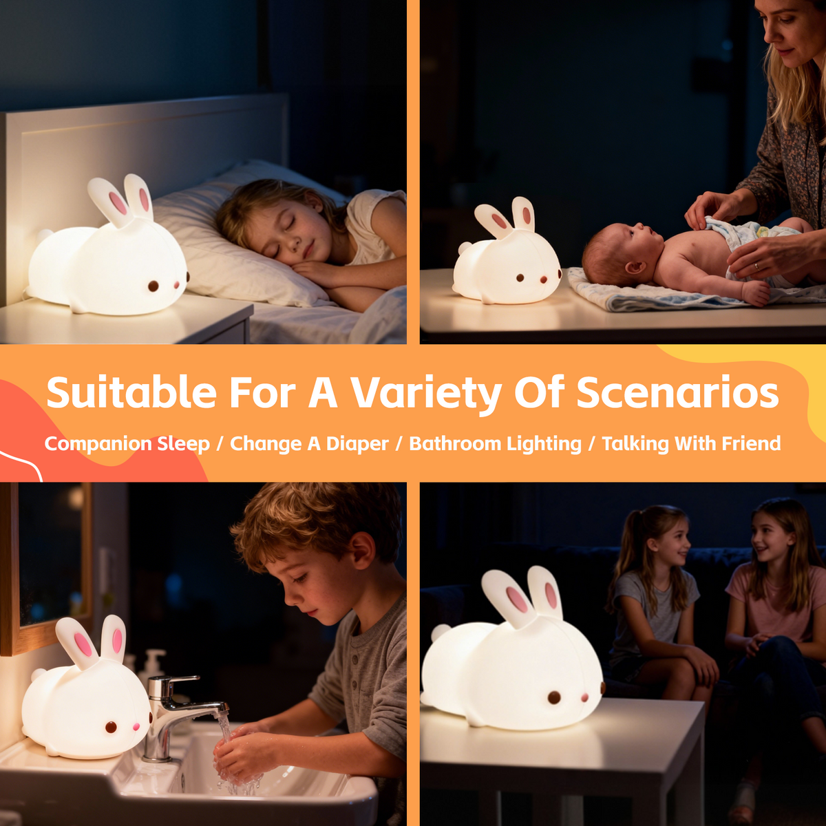 Squishy Cute Bunny Night Light