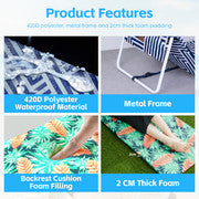 Lazy Dayz Fold Up Beach Lounger - Mossman