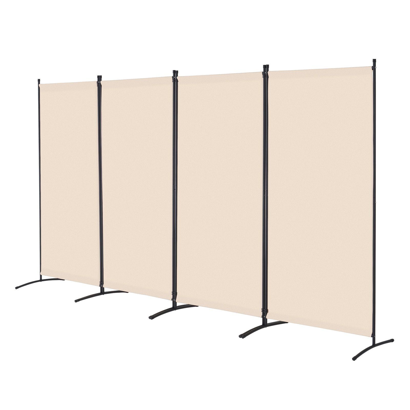 Room Divider, 4 Panels Room Divider, Folding Privacy Screen and Portable Partition Divider for Room Separation, Freestanding Room Partitions for Office, Bedroom, Study, Beige