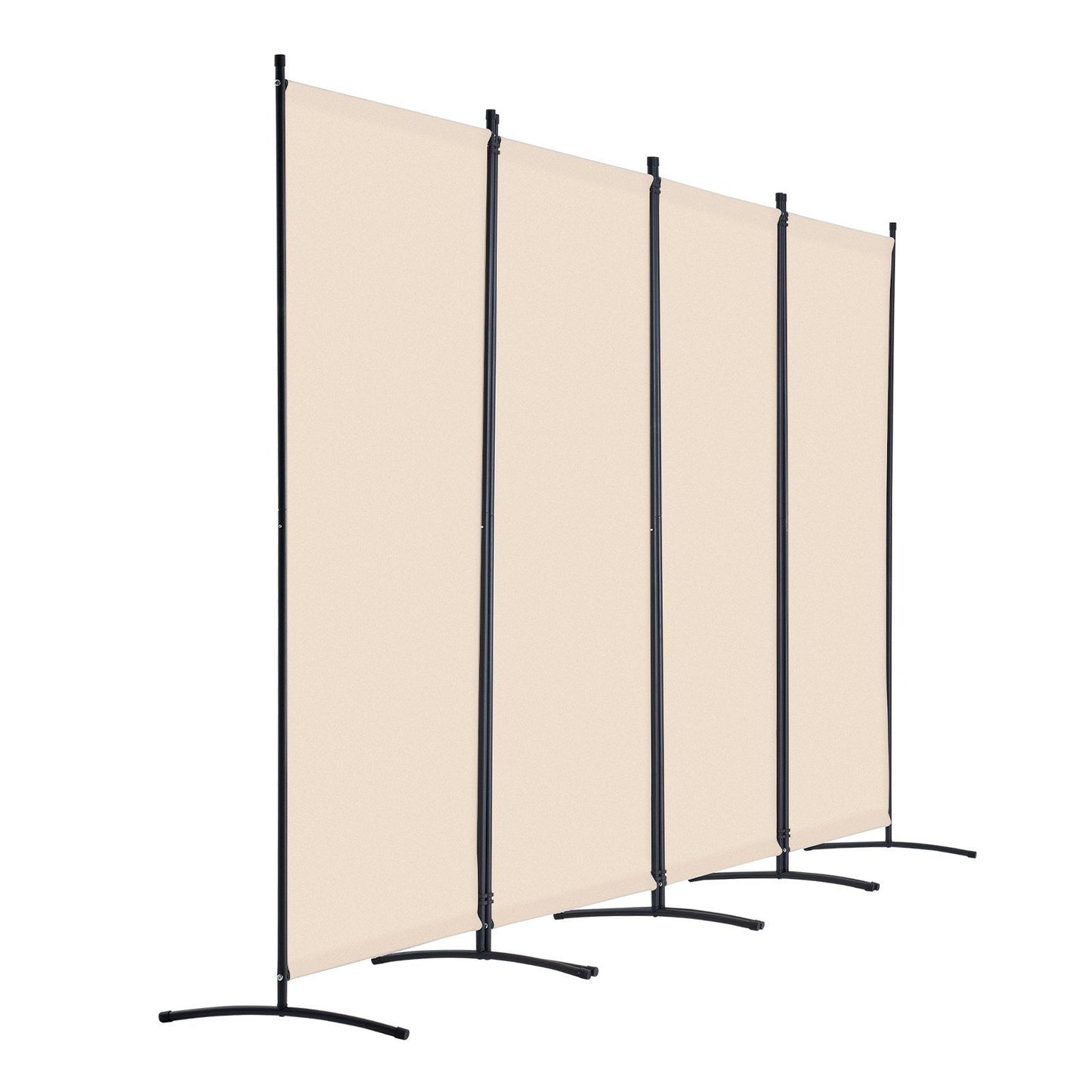 Room Divider, 4 Panels Room Divider, Folding Privacy Screen and Portable Partition Divider for Room Separation, Freestanding Room Partitions for Office, Bedroom, Study, Beige