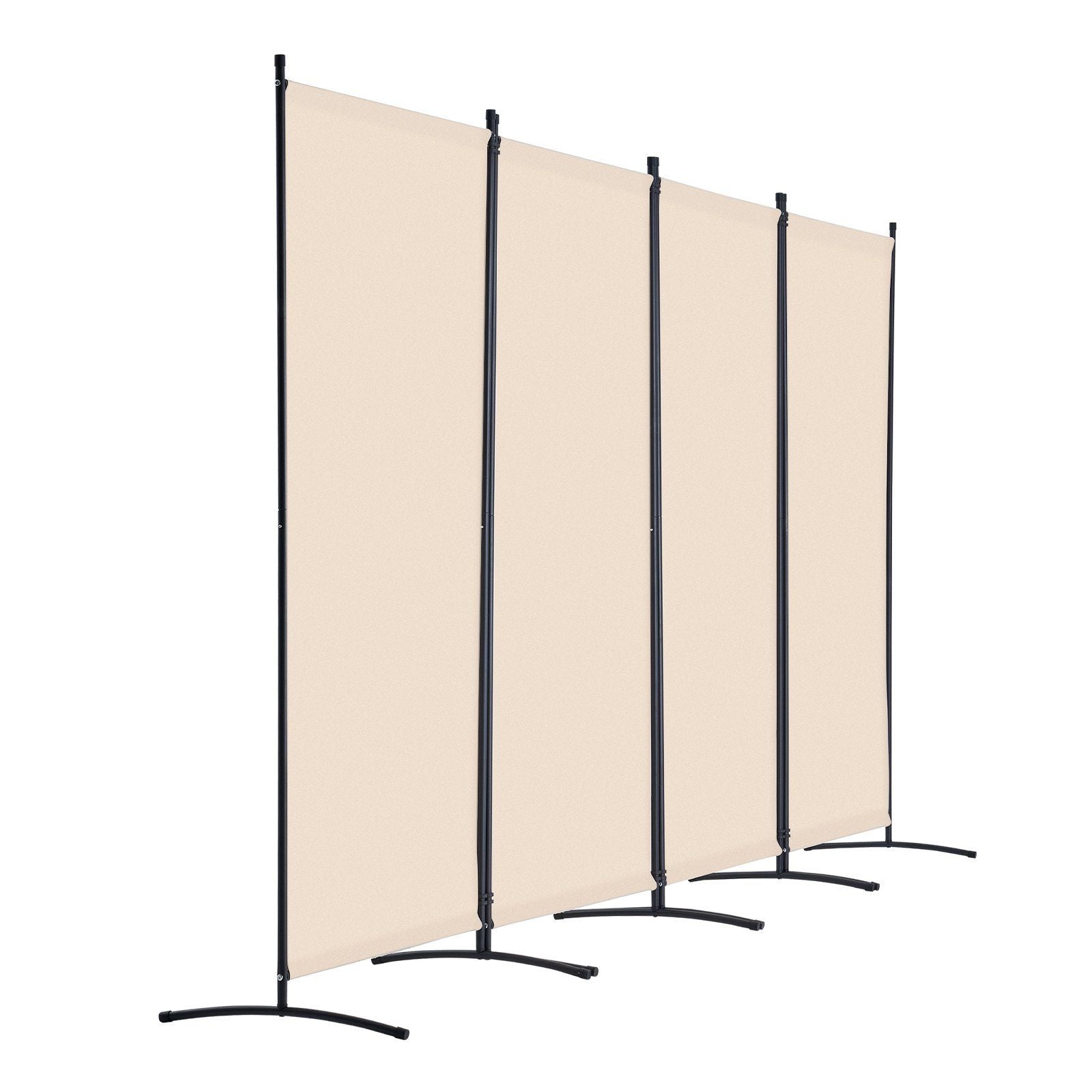 Room Divider, 4 Panels Room Divider, Folding Privacy Screen and Portable Partition Divider for Room Separation, Freestanding Room Partitions for Office, Bedroom, Study, Beige