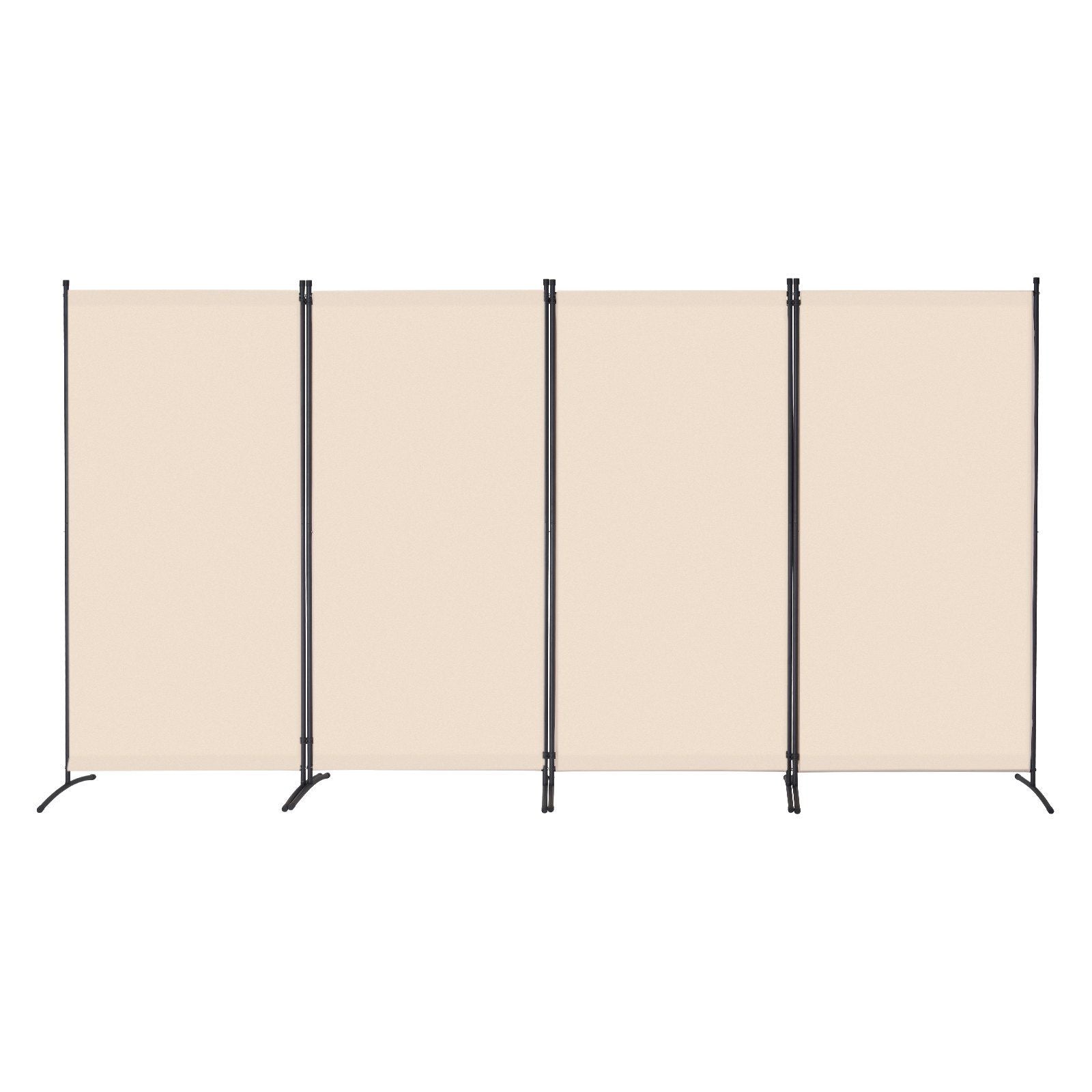 Room Divider, 4 Panels Room Divider, Folding Privacy Screen and Portable Partition Divider for Room Separation, Freestanding Room Partitions for Office, Bedroom, Study, Beige