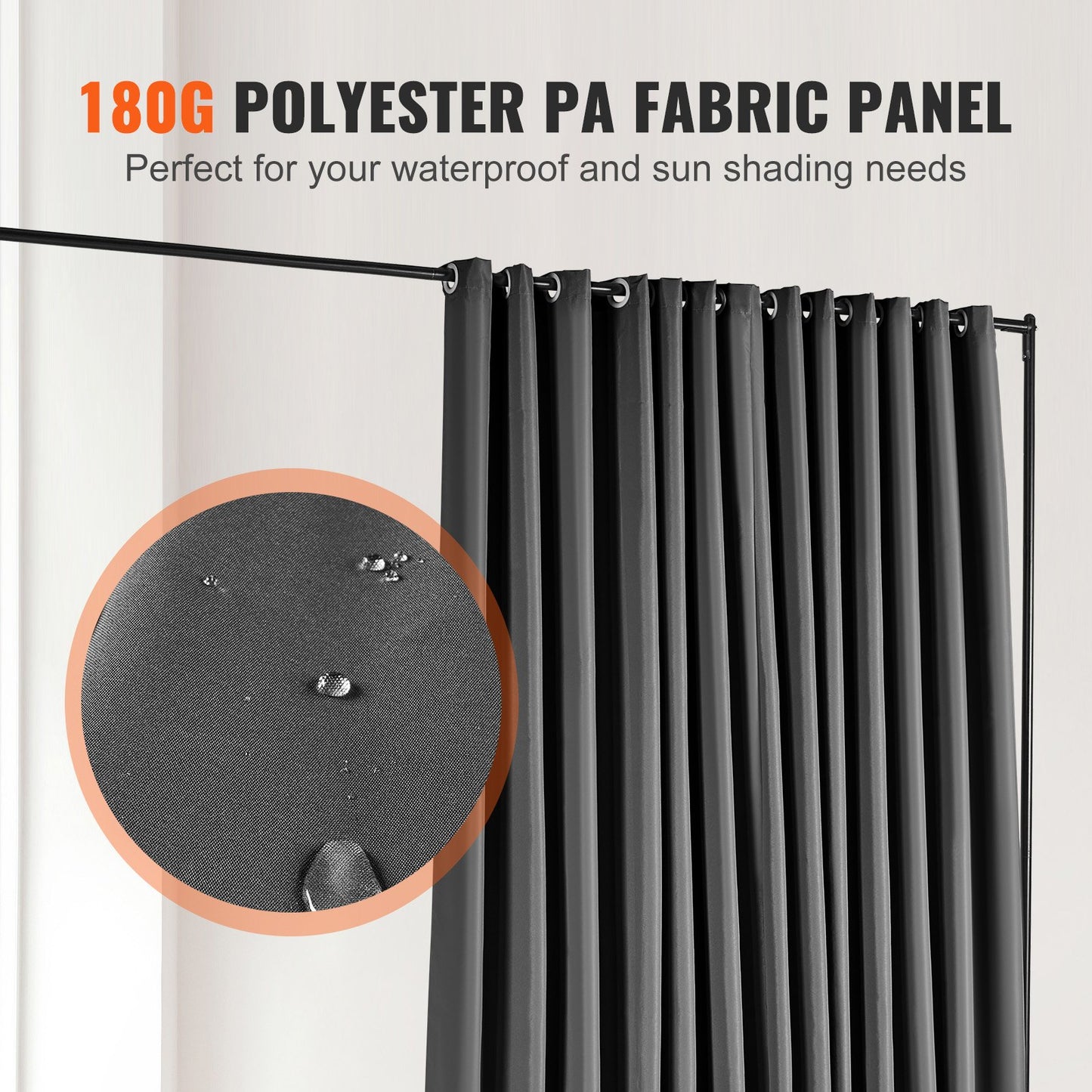 Room Divider, 8 ft x 10 ft (96 x 120inch) Portable Panel Room Divider with Wheels Curtain Divider Stand, Room Divider Privacy Screen for Office, Bedroom, Dining Room, Study, Black