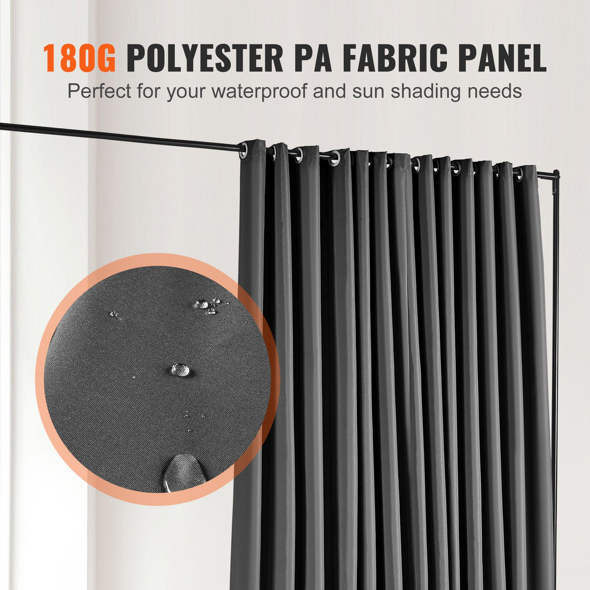 Room Divider, 8 ft x 10 ft (96 x 120inch) Portable Panel Room Divider with Wheels Curtain Divider Stand, Room Divider Privacy Screen for Office, Bedroom, Dining Room, Study, Black