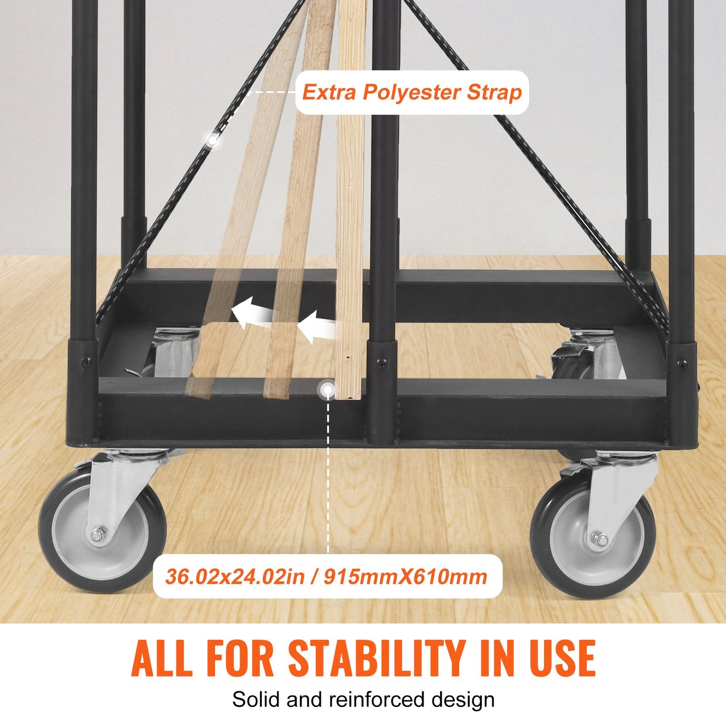 Drywall Cart, 1500 LBS Panel Dolly Cart with 36.02" x 24.02" Deck and 5" Swivel Wheels, Heavy-Duty Drywall Sheet Cart, Handling Wall Panel, Sheetrock, Lumber, for Garage, Home, Warehouse