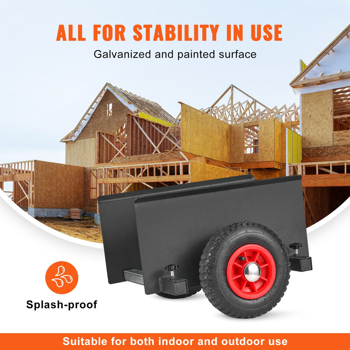 Panel Dolly, 600LBS Capacity Slab Dolly, Heavy-duty Drywall Mover with 8" Pneumatic Wheels, Adjustable Clamp Panel Cart for Drywall Sheet, Material Handling, All Terrain Moving Cart