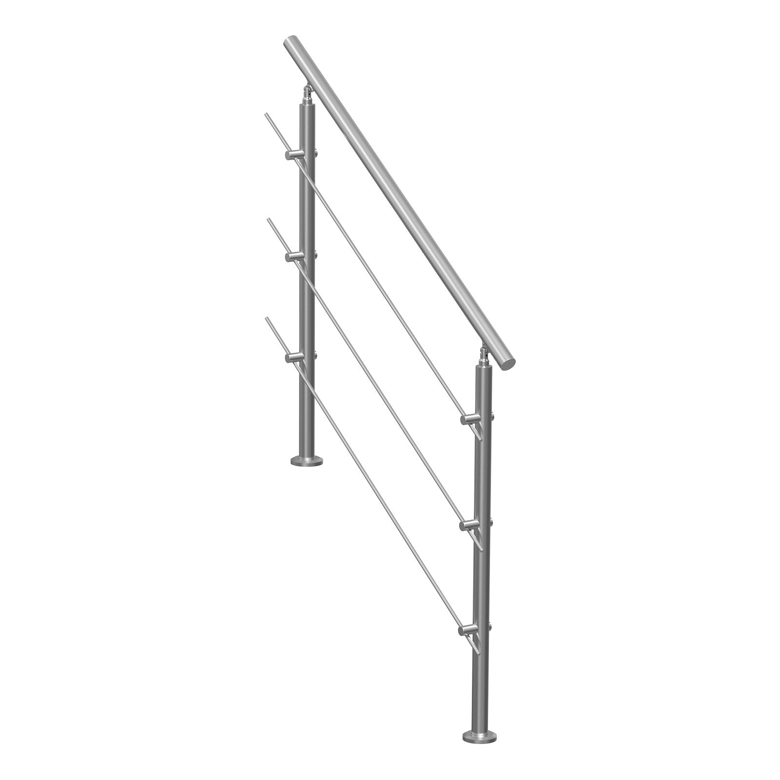 47.2in Handrails for Outdoor Steps 3 Crossbars Staircase for Porch Deck