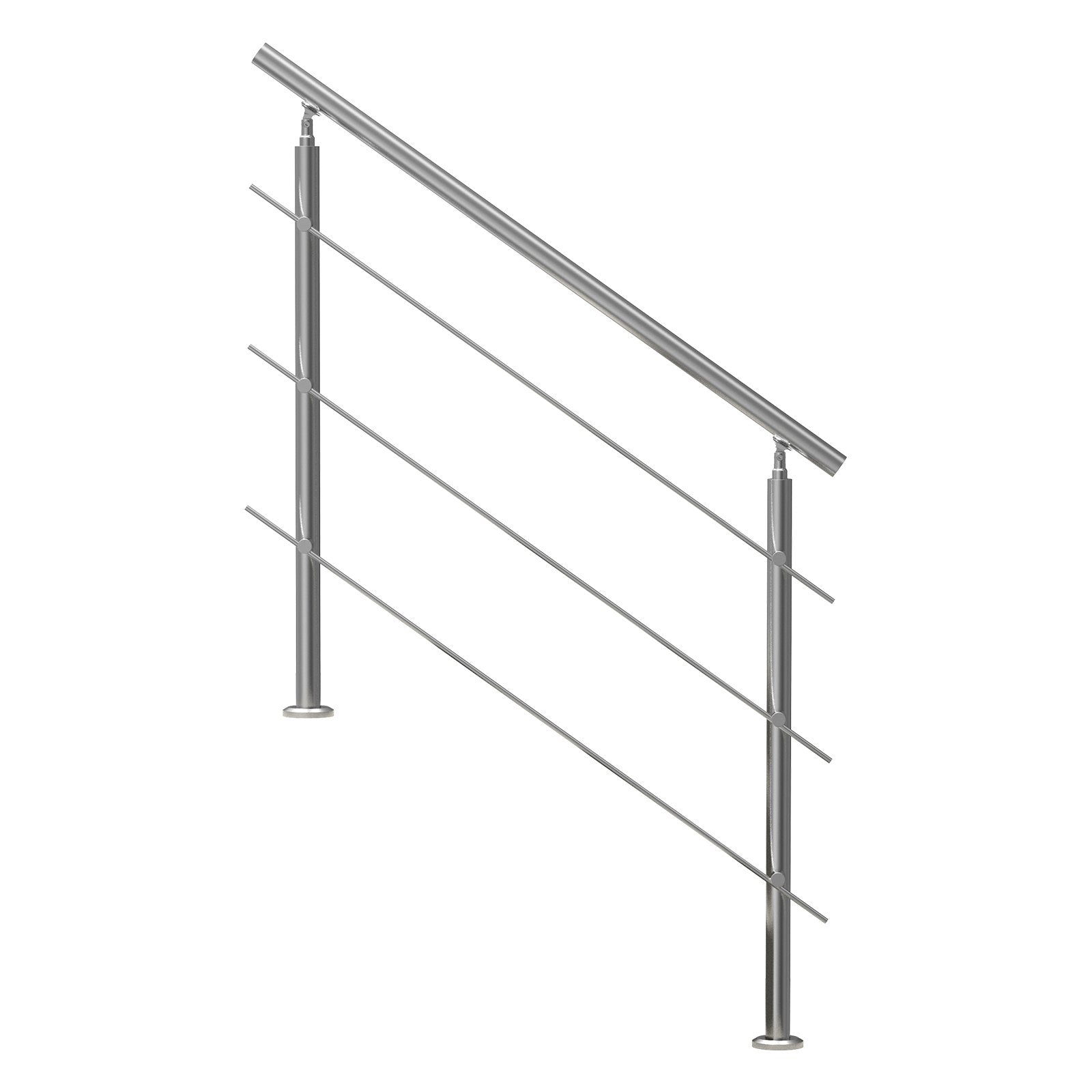 47.2in Handrails for Outdoor Steps 3 Crossbars Staircase for Porch Deck