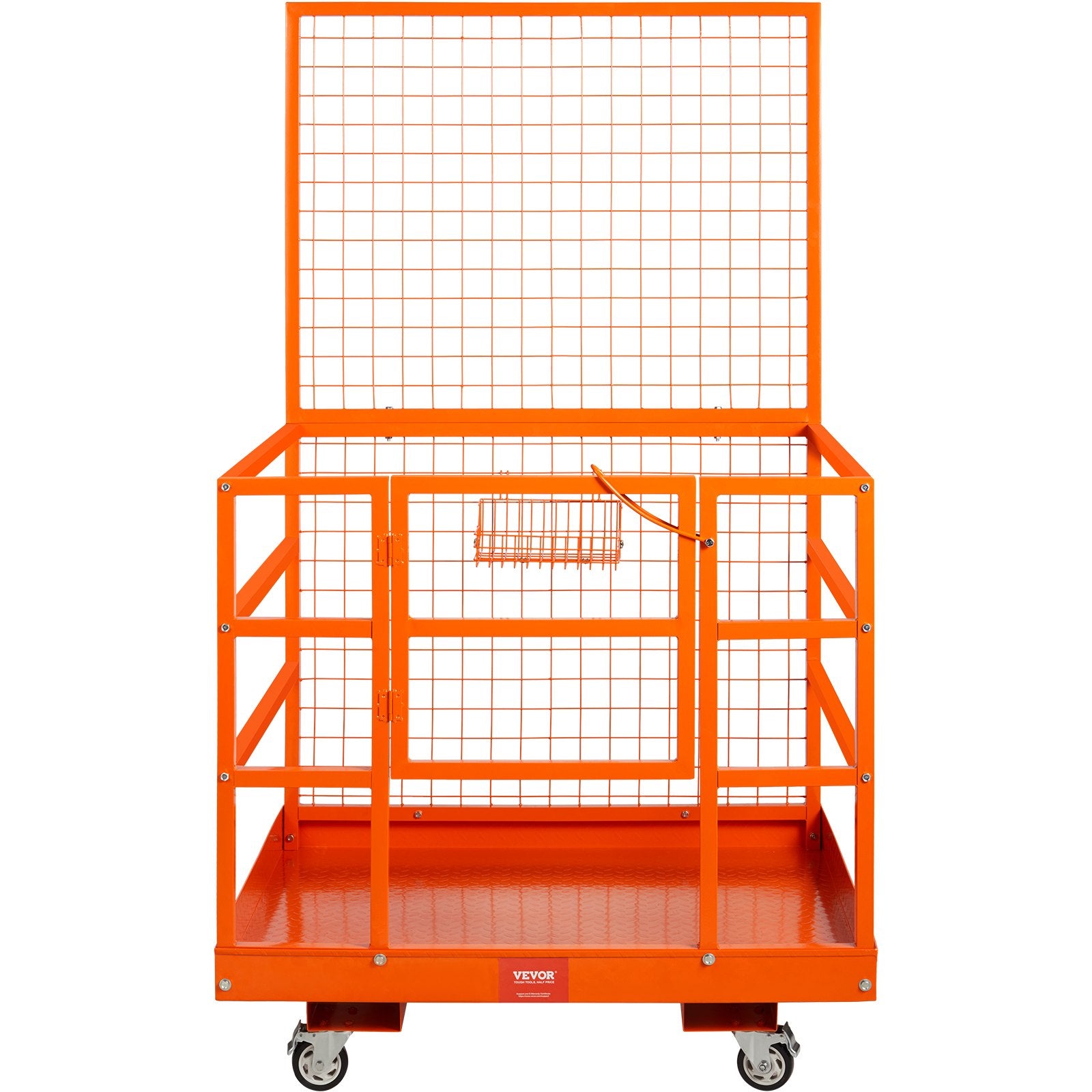Forklift Safety Cage Work Platform 43X45in 1400lbs w/ Wheels for Aerial