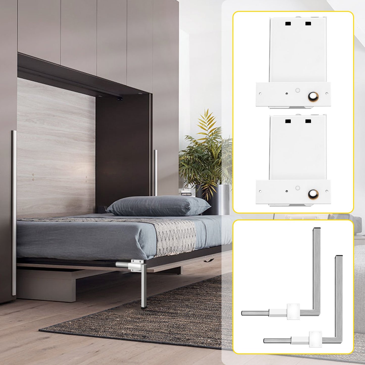 DIY Murphy Bed Springs Mechanism Hardware Kit Horizontal for Twin Size Bed