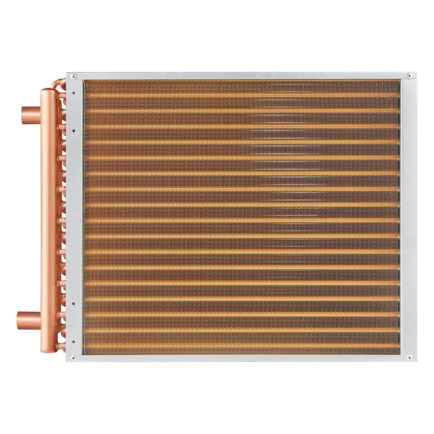 Heat Exchanger Water to Air, 18"x 20" with 3-Row 3/8" Copper Ports, 242 Aluminum Fins Heat Exchanger for Outdoor Wood Furnaces, Residential Heating and Cooling, and Forced Air Heating