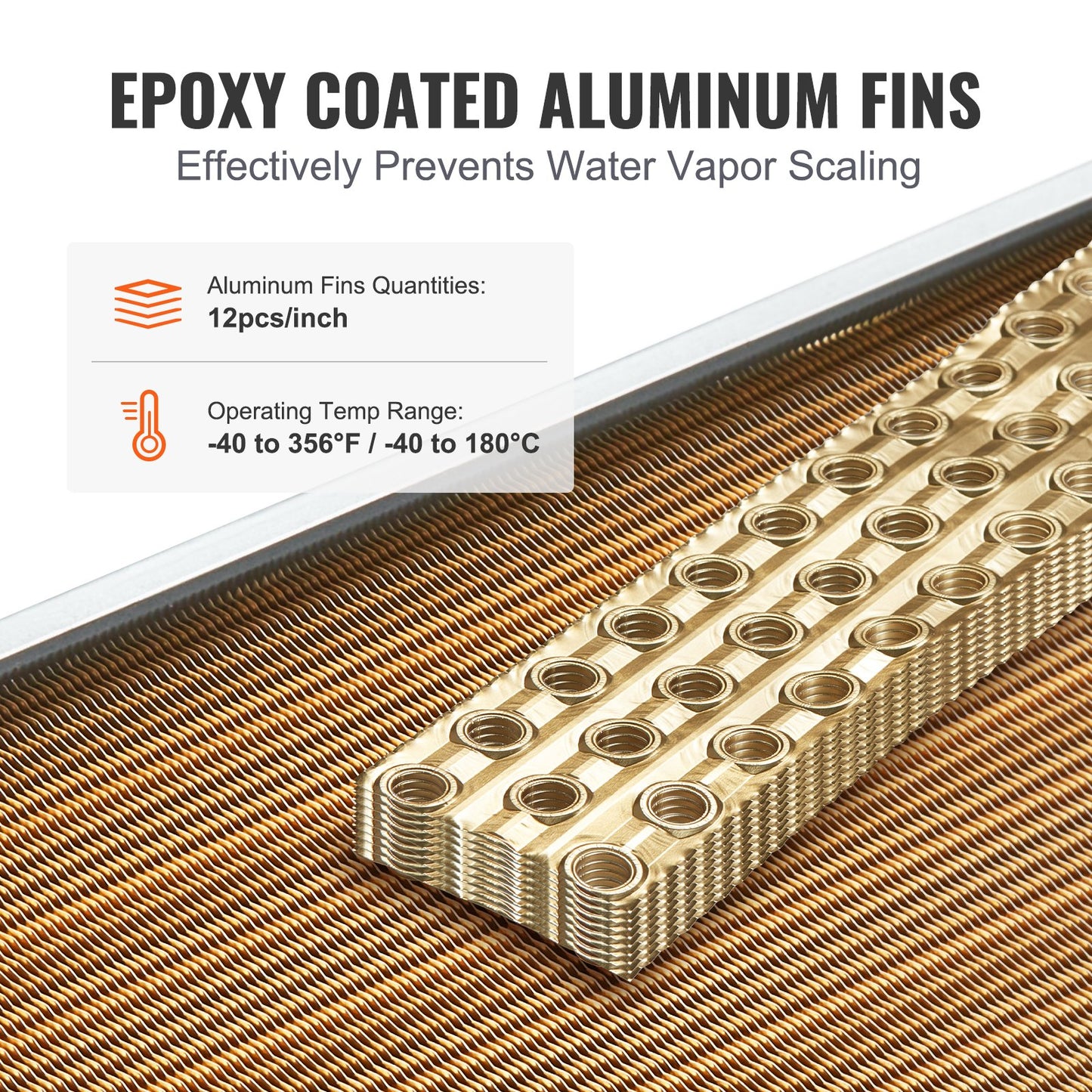20"x 20" Heat Exchanger Water to Air 3-Row 3/8" Copper Ports 242 Fins