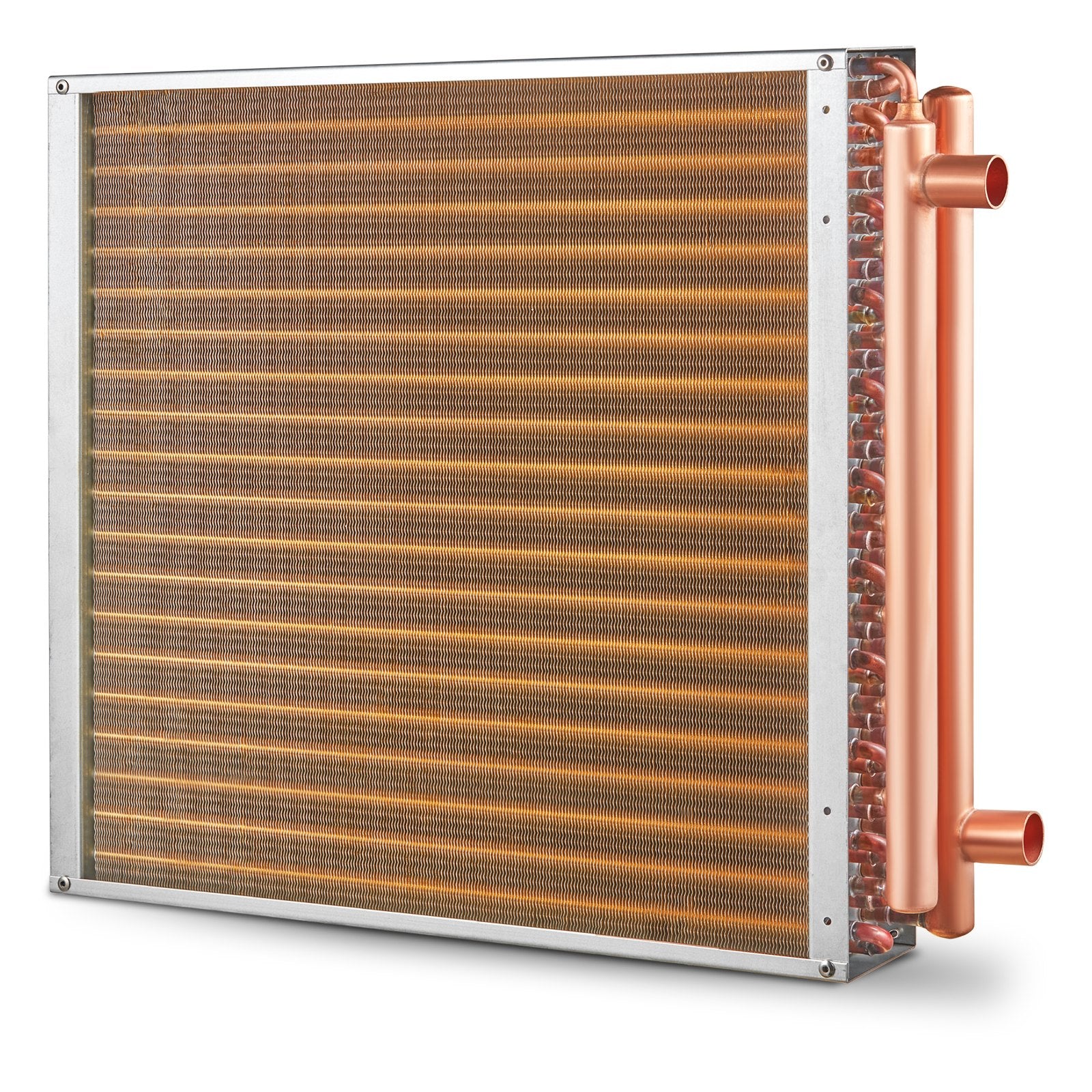 20"x 20" Heat Exchanger Water to Air 3-Row 3/8" Copper Ports 242 Fins