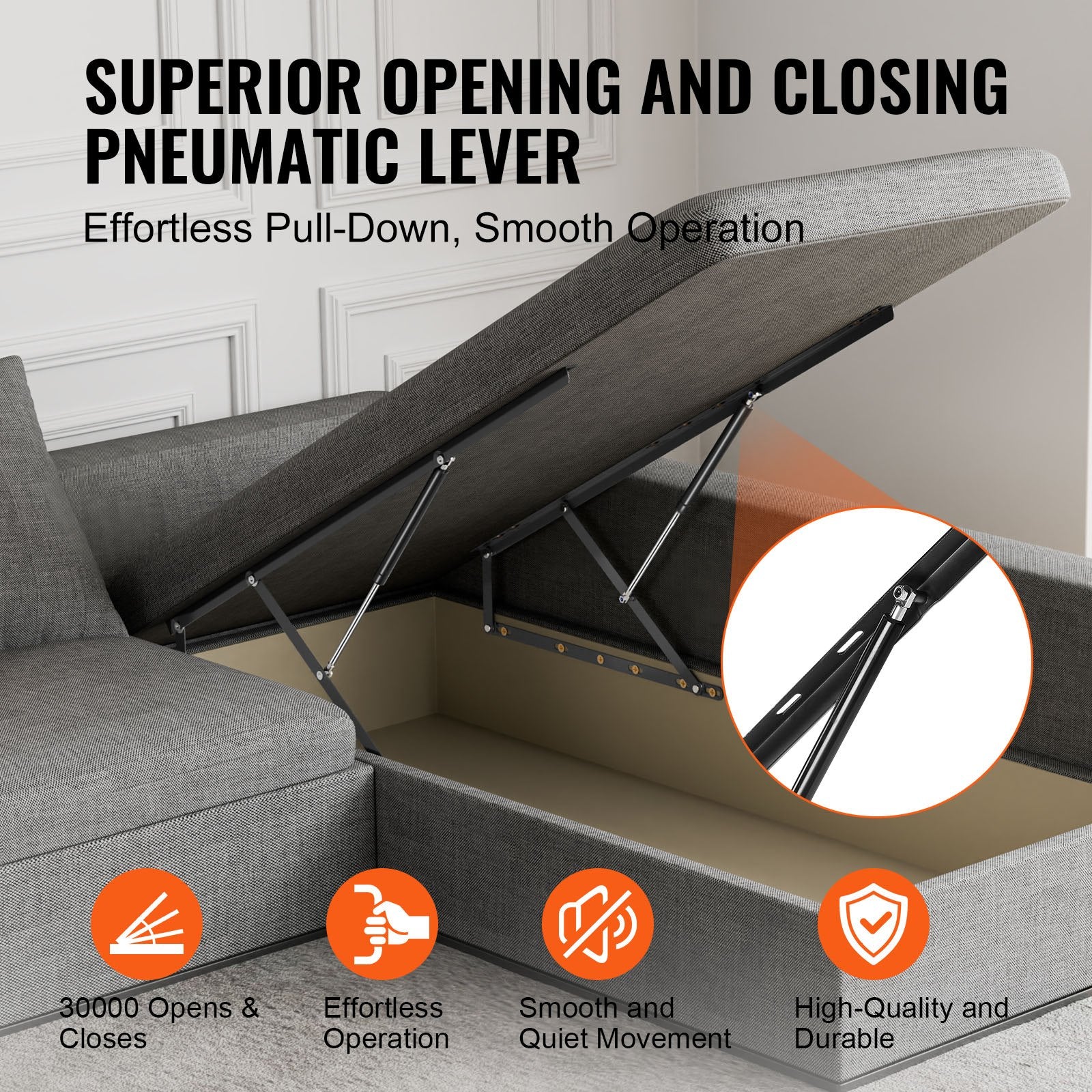 Bed Lift 59x71 in Compatible Bed Size 154 lbs Load DIY Wall Bed Hardware