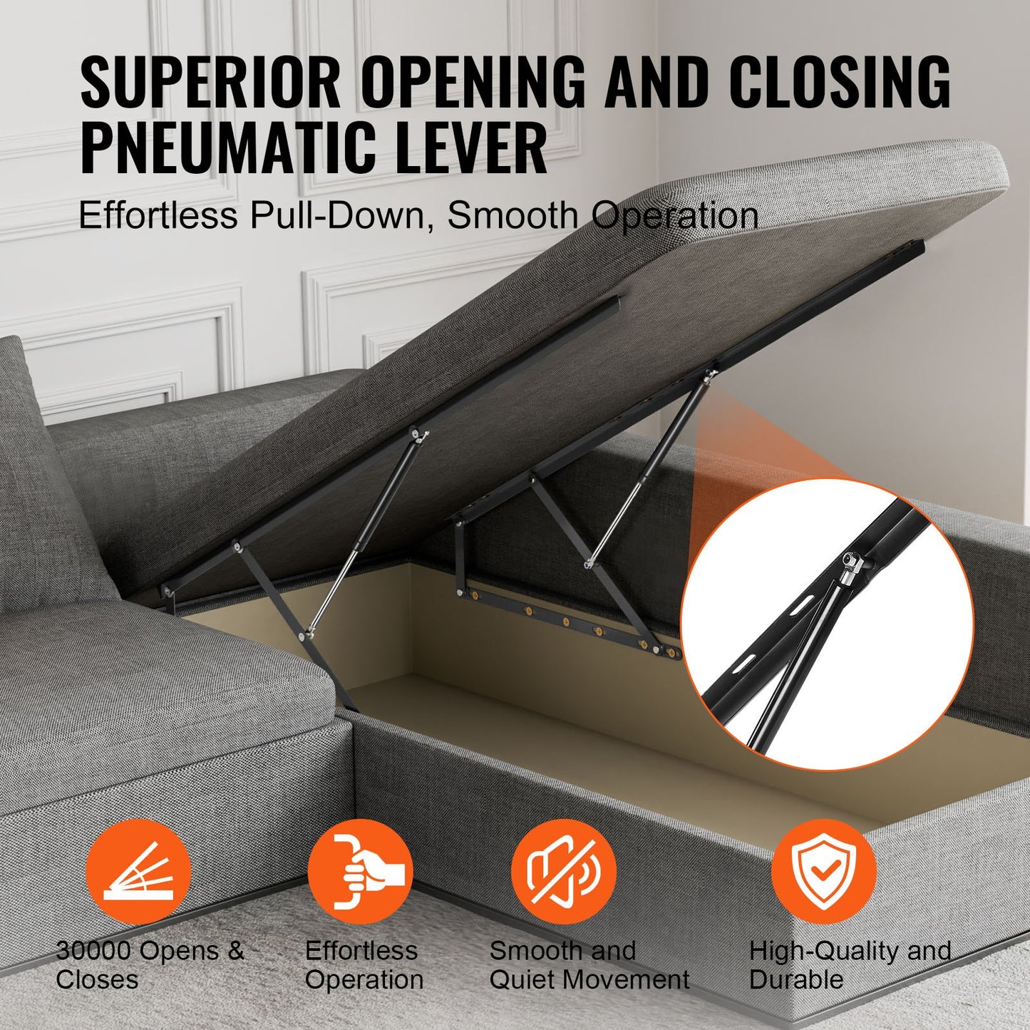 Bed Lift 59x79 in Compatible Bed Size 265 lbs Load DIY Wall Bed Hardware