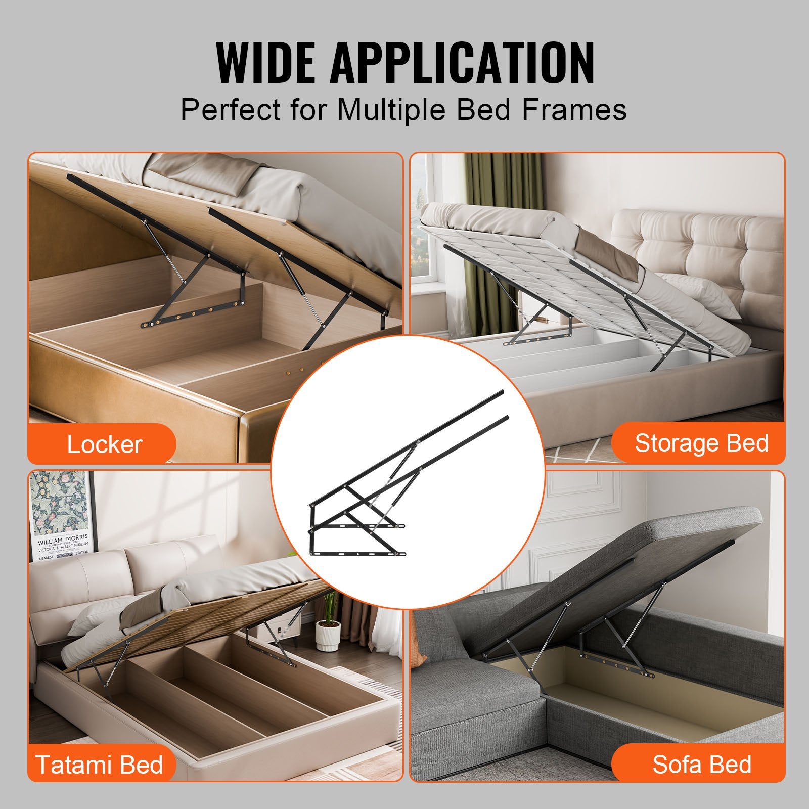 Bed Lift 59x79 in Compatible Bed Size 265 lbs Load DIY Wall Bed Hardware