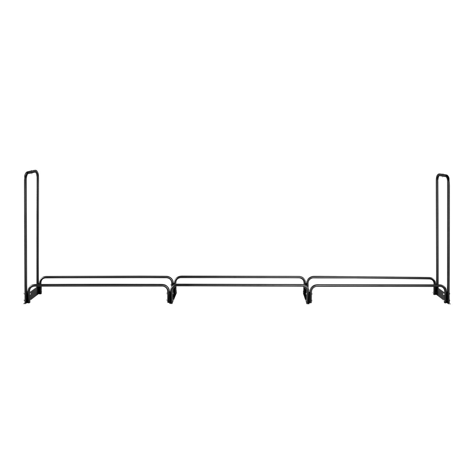 Firewood Rack with Waterproof Cover, 383 x 36 x 117 cm Outdoor Firewood Holder, 660lb Weight Capacity, 1/2 Cord Log Holder, Half-Covered, Powder-coated Wood Storage Rack for Fireplace Deck